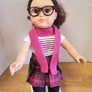 ILTY #111 hot orchid skinny knitted 18indoll scarf